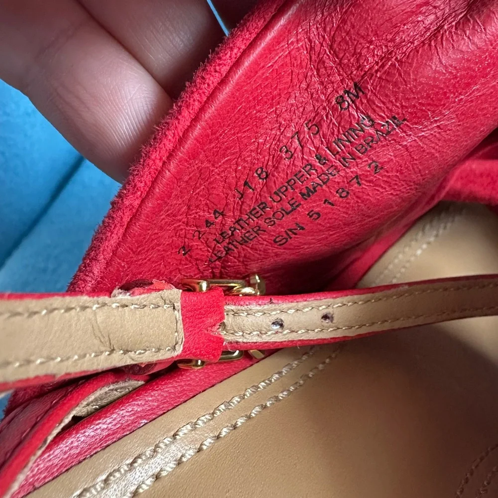 Tory Burch Eleanor 105MM Suede Knotted Sandal In Brilliant Red
